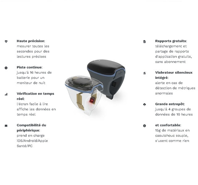 Viatom® O2Ring – Anneau de surveillance en continue de la SpO₂ et de la fréquence cardiaque