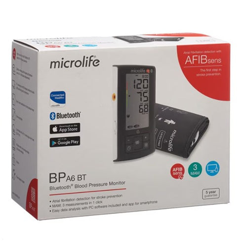 Microlife BP A6 BT – Tensiomètre automatique au bras avec Bluetooth et détection AFIB