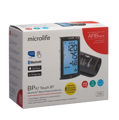 Microlife BP A7 Touch BT – Tensiomètre au bras avec écran tactile, Bluetooth et détection AFIB