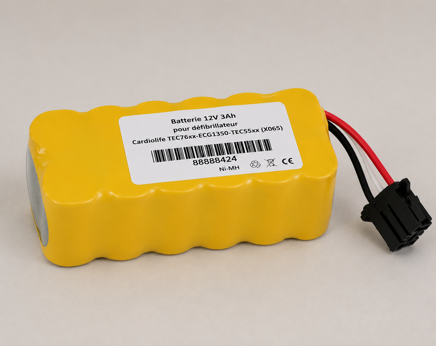 Batterie compatible pour défibrillateur Cardiolife TEC76xx-ECG1350-TEC55xx (X065)