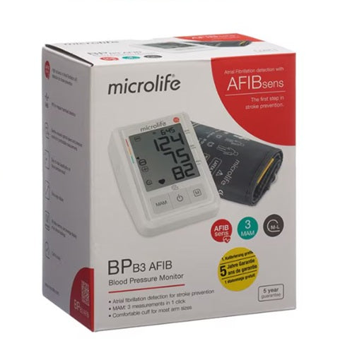 Microlife BP B3 AFIB – Tensiomètre automatique au bras avec détection AFIB